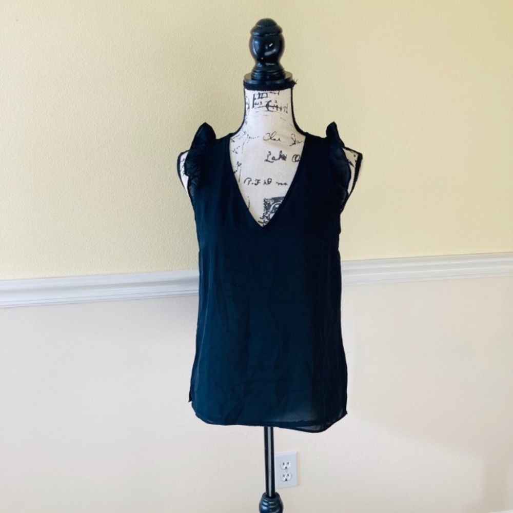 NWT J. CREW BLACK BLOUSE TOP